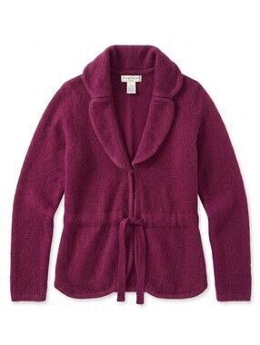 Vintage Plum Angora Cardigan– Belted Soft Preppy Classic Cambridge Dry Goods PM